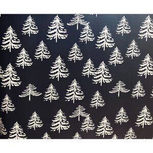 Hallmark Wrapping Paper Christmas Tan Trees Forest Black 40 sq ft Roll Holiday
